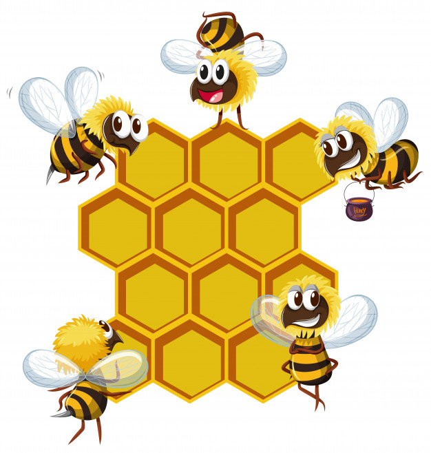 626x658 Happy Bees And Beehive Vector Premium Download