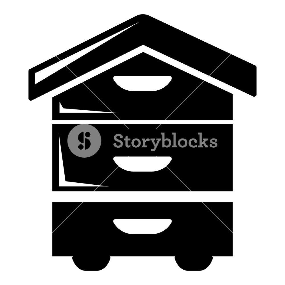 1000x1000 Wood Beehive Icon Simple Illustration Of Wood Beehive Vector