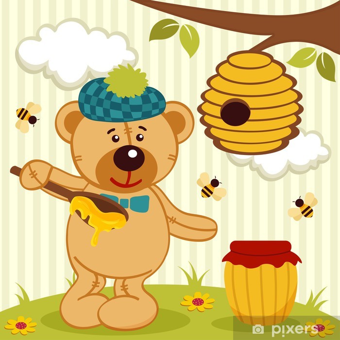 700x700 Teddy Bear Near Beehive