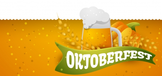 555x260 Oktoberfest Beer Background Vector Illustration With Wheat