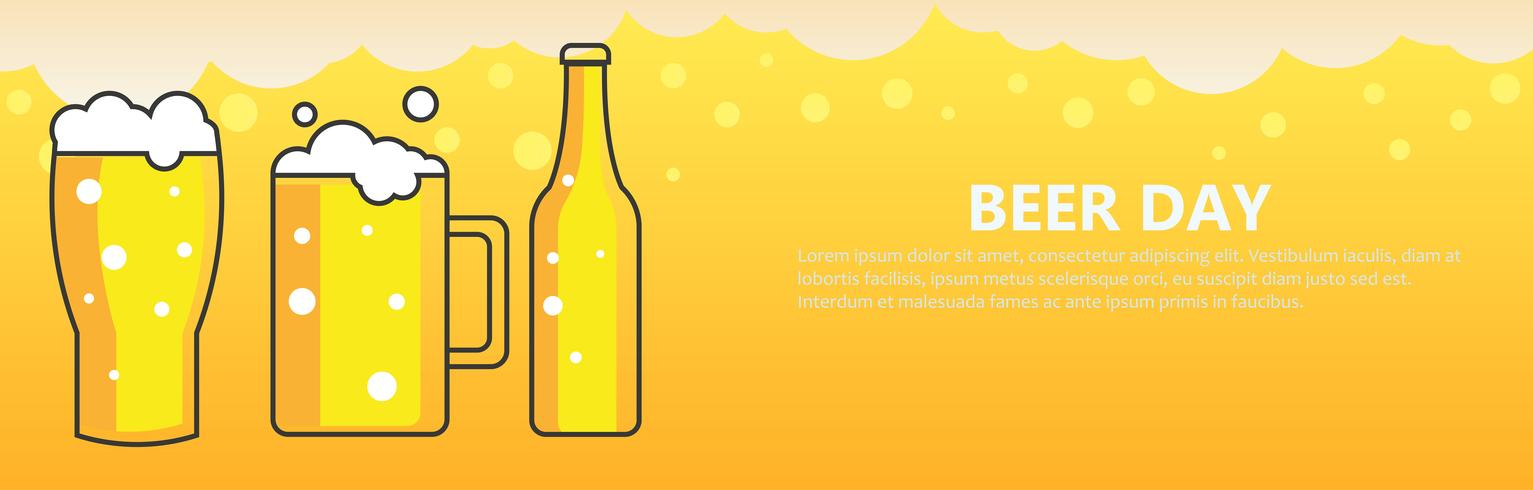 Beer Day Banner Background Vector Flat Illustration 1533x490 Beer Day Banner Background Vector Flat Illustration