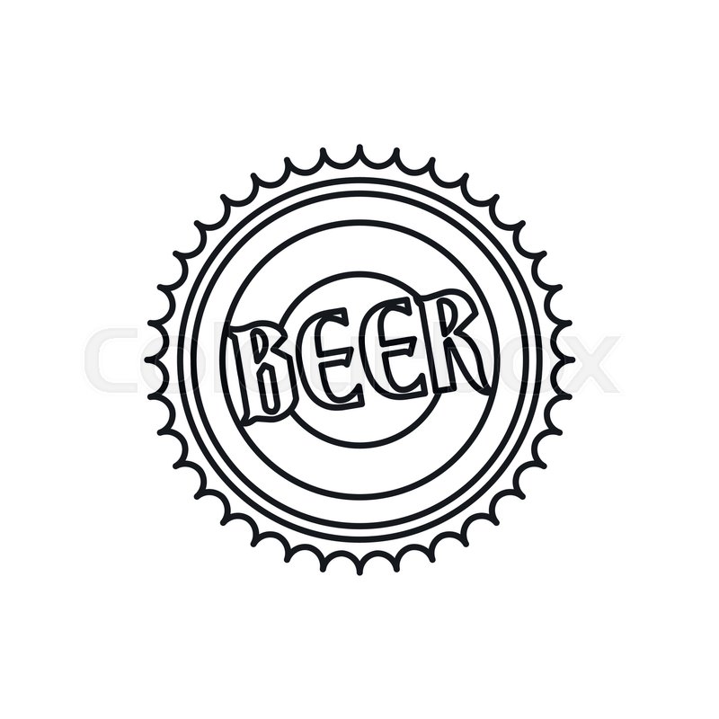 800x800 Beer Bottle Cap Icon In Outline Style Stock Vector Colourbox