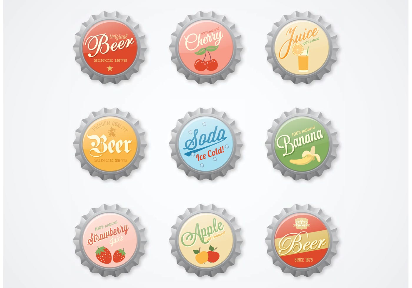 1400x980 Bottle Cap Free Vector Art