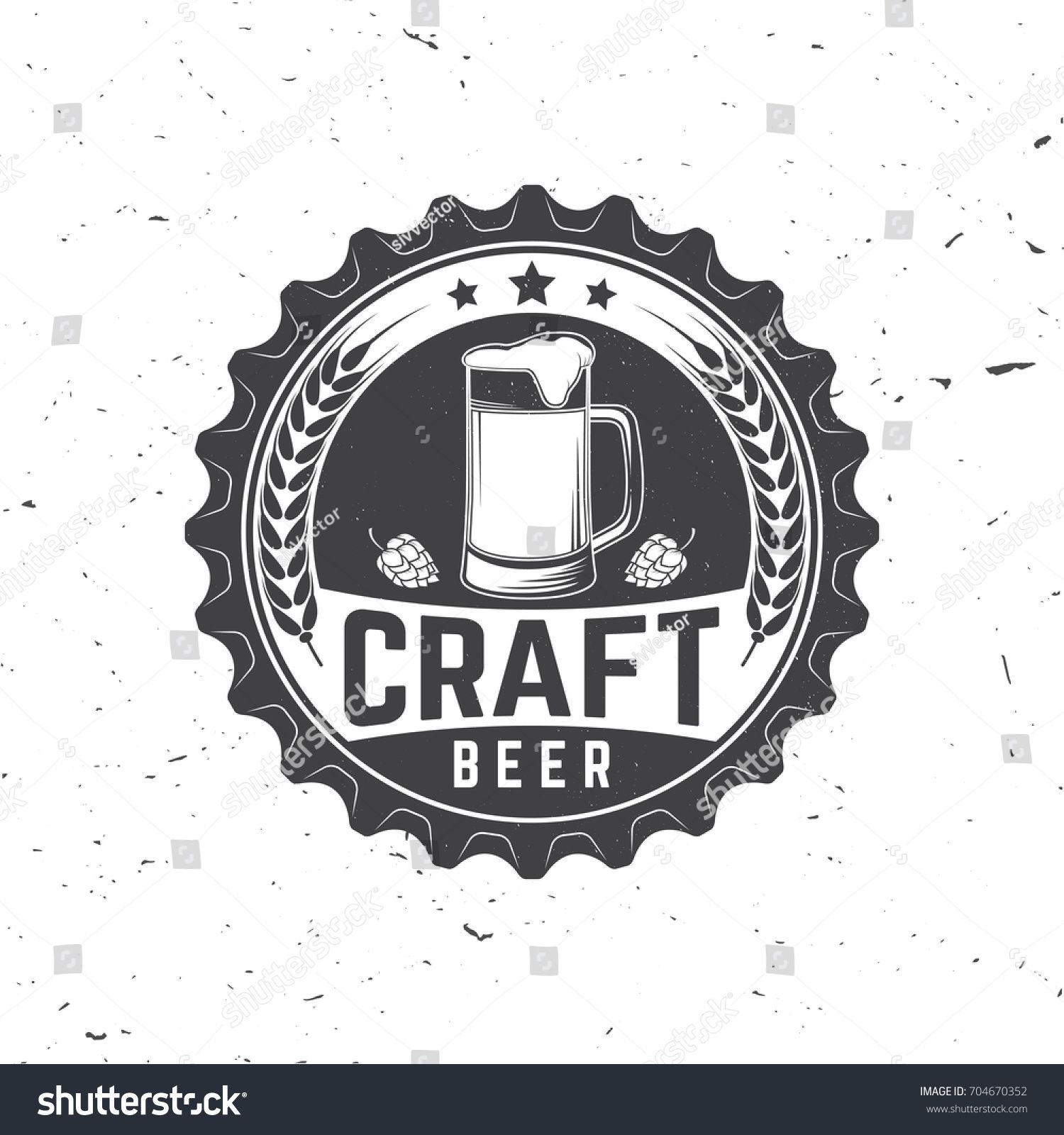 1500x1600 Craft Beer Badge Vector Illustration Vintage Design For Bar, Pub