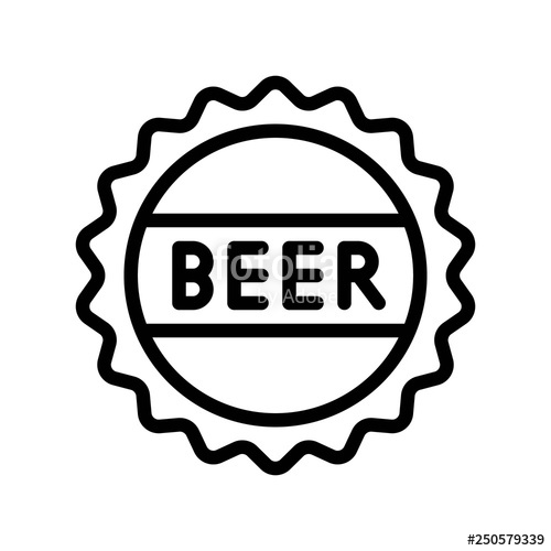 500x500 Beer Bottle Cap Vector, Feast Of Saint Patrick Line Icon Stock