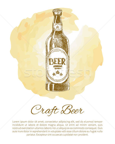 Craft Beer Bottle With Label Monochrome Sketch Vector Illustration 478x600 Craft Beer Bottle With Label Monochrome Sketch Vector Illustration