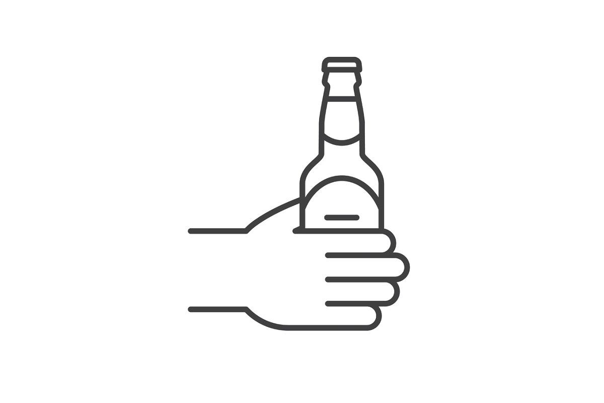 Hand With Beer Bottle Linear Icon Icons Beer, Beer Bottle 1200x800 Hand With Beer Bottle Linear Icon Icons Beer, Beer Bottle