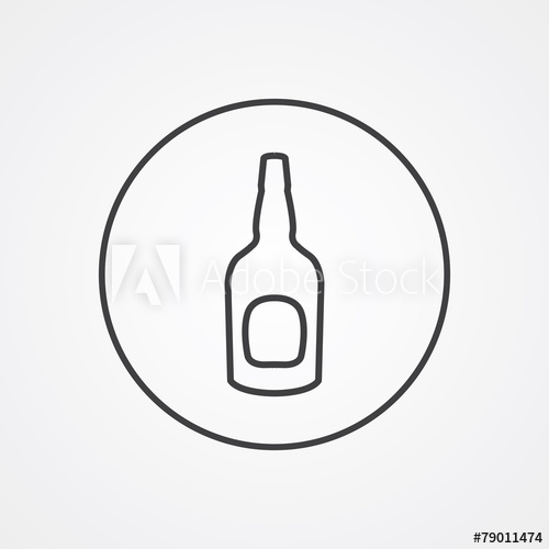 Beer Bottle Outline Symbol, Dark On White Background, Logo Templ 500x500 Beer Bottle Outline Symbol, Dark On White Background, Logo Templ