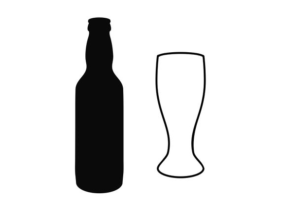 Beer Bottle Silhouette Beer Glass Cutting Clipart Etsy 570x428 Beer Bottle Silhouette Beer Glass Cutting Clipart Etsy