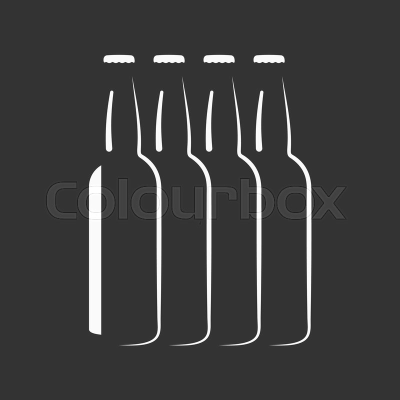 800x800 Beer Lager Bottles Silhouette Vector Stock Vector Colourbox