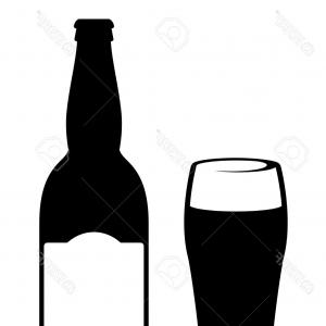 300x300 Black And White Fancy Beer Glass Silhouette Vector Studiogrfx