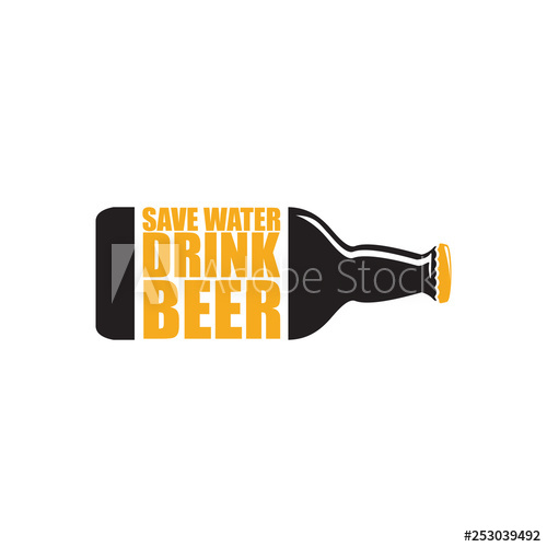 500x500 Save Water Drink Beer Vector Poster Design Template With Beer