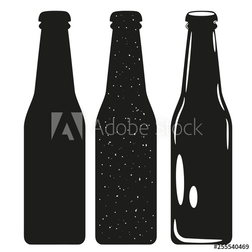 500x500 Set Of Beer Bottles Silhouettes In Different Styles Vector