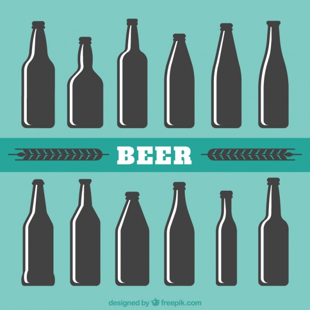 626x626 Silhouette Of Beer Bottles Vector Free Download