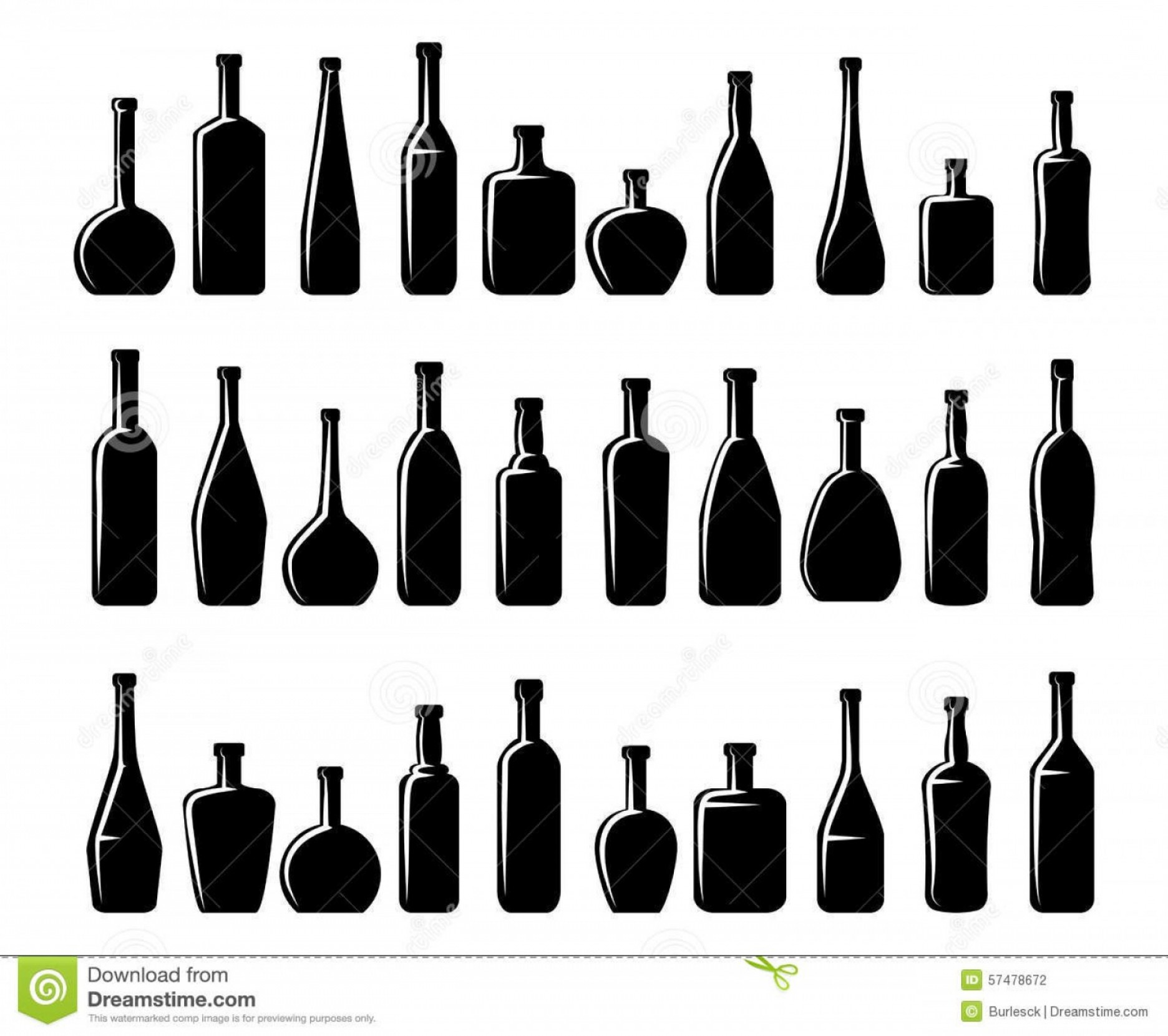 1872x1660 Stock Illustration Wine Beer Bottles Silhouettes Alcohol Glass