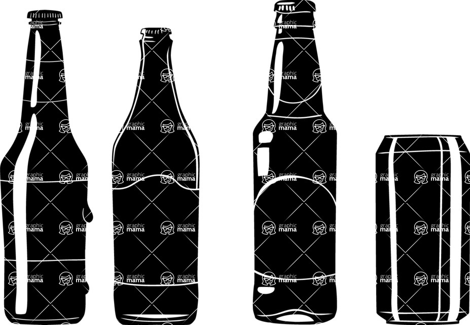 927x640 Vector Silhouettes Mega Bundle Graphicmama Vector Beer Bottle