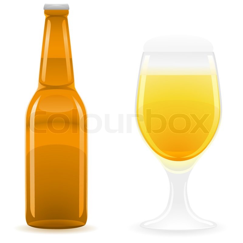 800x800 Beer Bottle And Glass Vector Stock Vector Colourbox