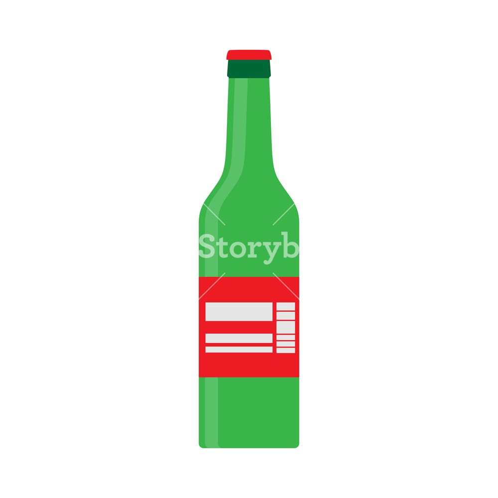 1000x1000 Beer Bottle Green Vector Symbol Glass Food Alcohol Flat Icon