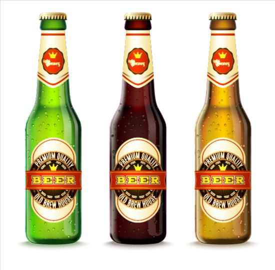 550x539 Kind Beer Bottle Vector Set Free Download