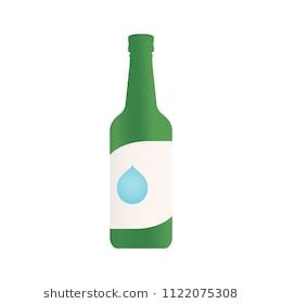 260x280 Korean Alcohol Soju Bottle Green Bottle Vector Icon Symbol