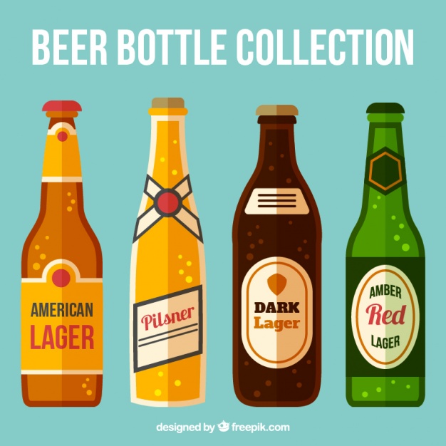Beer Bottles Set In Flat Design Vector Free Download 626x626 Beer Bottles Set In Flat Design Vector Free Download