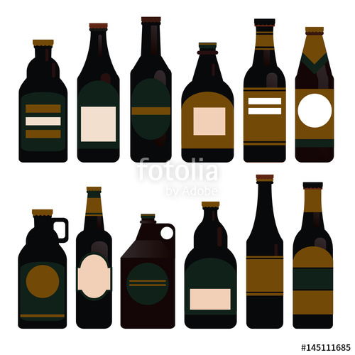 Beer Bottles Vector Collection Different Vector Forms Labels 500x500 Beer Bottles Vector Collection Different Vector Forms Labels