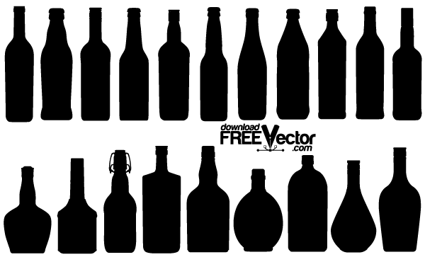Free Vector Bottle Silhouettes Free Vectors Vector Free, Free 600x370 Free Vector Bottle Silhouettes Free Vectors Vector Free, Free