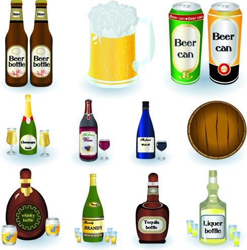 488x494 Beer Cans And Beer Bottles Vector Free Vector In Encapsulated
