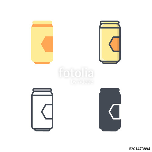 500x500 Beer Can Beverage Alcohol Icon Vector Flat Solid Silhouette Line
