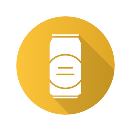 450x450 Beer Can Flat Design Long Shadow Icon Vector Silhouette Symbol