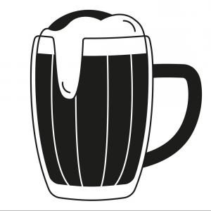 300x300 Black And White Beer Mug Silhouette Vector Hoodamathrun