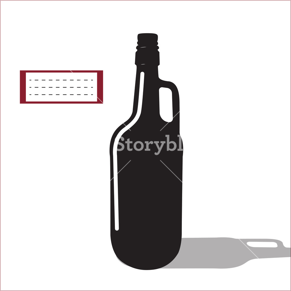 1000x1000 Vector Beer Or Wine Black Silhouette Isolated Royalty Free Stock