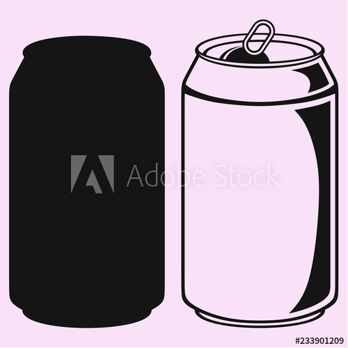 500x500 Beer Can Vector Silhouette Isolated