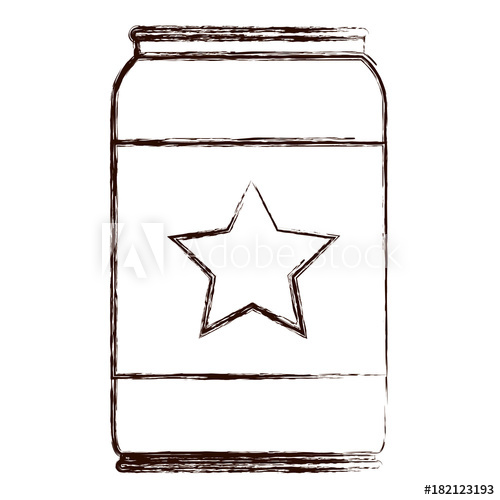 500x500 Beer Can With Star Emblem In Brown Blurred Silhouette Vector