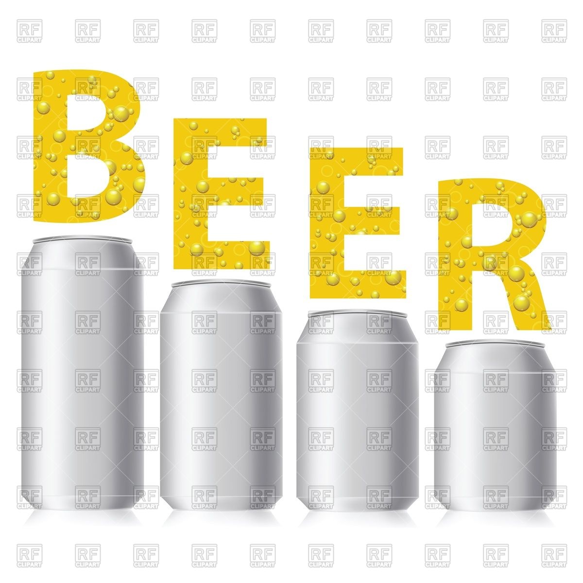 1200x1200 Beer Cans And Letters Vector Image Of Food And Beverages