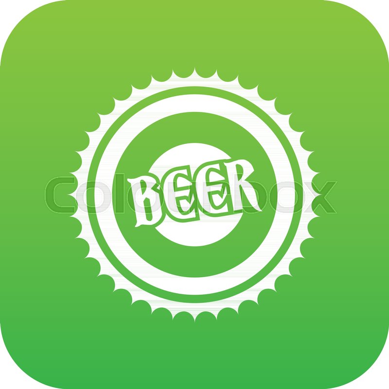 800x800 Beer Bottle Cap Icon Digital Green For Stock Vector Colourbox