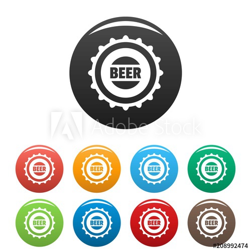 500x500 Beer Cap Icon Simple Illustration Of Beer Cap Vector Icons Set