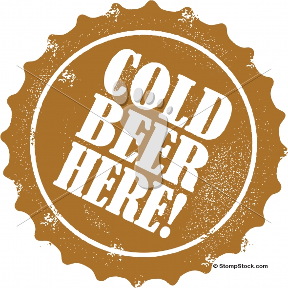 590x590 Cold Beer Here Vector Bottle Cap Stamp Stompstock