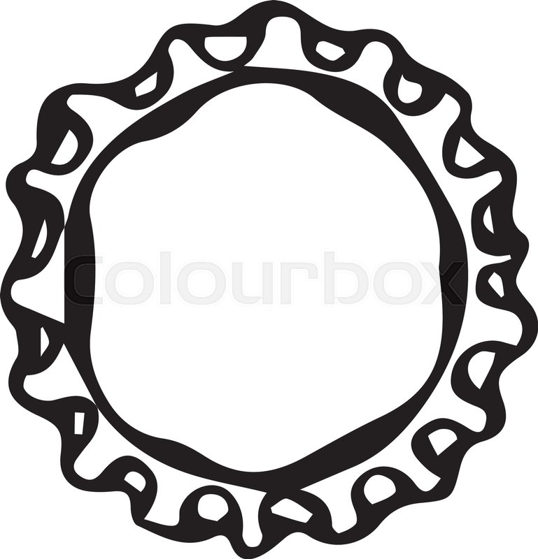 769x800 Beer Bottle Cap Doodle Style Sketch Stock Vector Colourbox