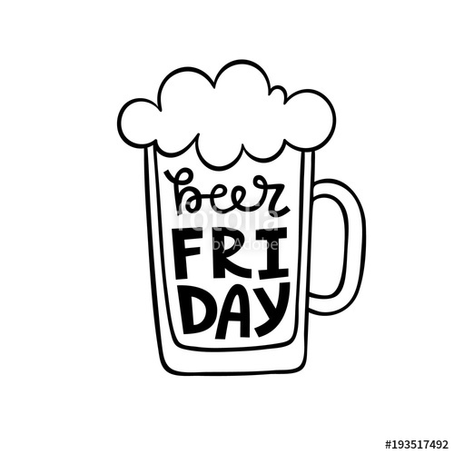 500x500 Beer Friday Lettering Poster Design Template With Beer Mug Clipart