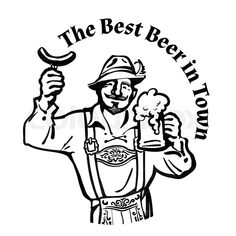 800x800 Cheerful Bavarian Man With Beer Mug Stock Vector Colourbox