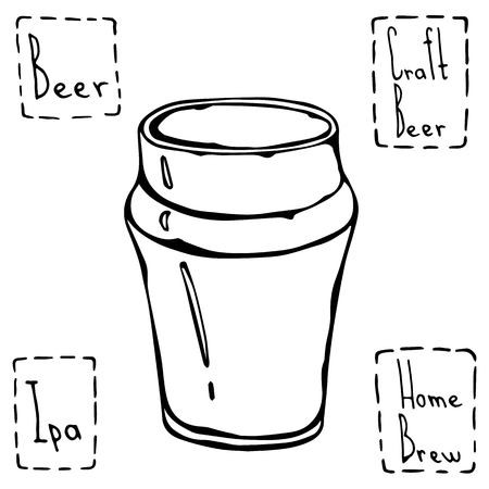 450x450 Beer Glass Nonic Pint Type Hand Drawn Vector Illustraition