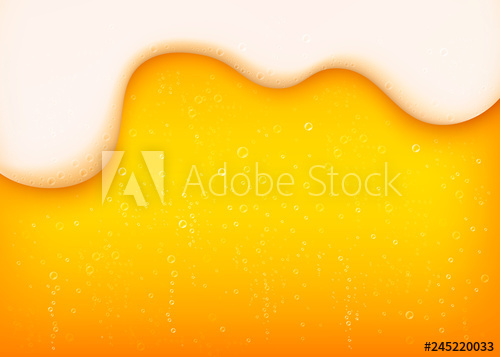 500x357 Yellow Horizontal Beer Background With White Foam And Bubbles