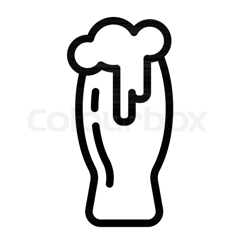 800x800 Beer Glass With Froth Line Icon Beer Stock Vector Colourbox