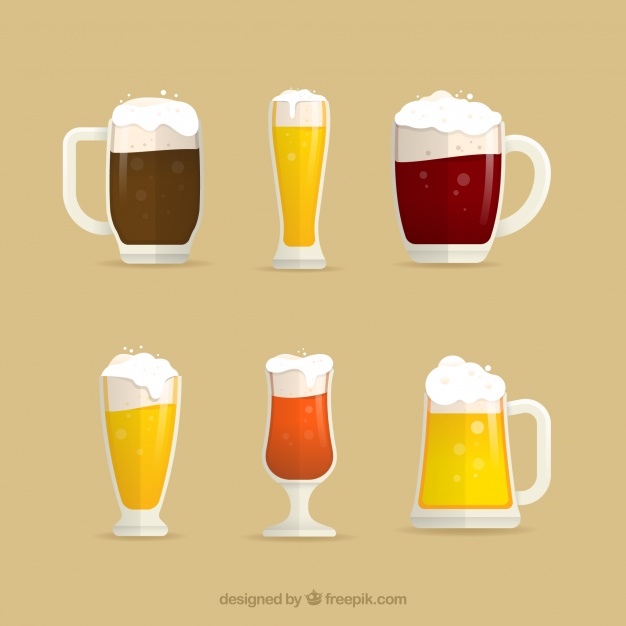 626x626 Flat Beer Glass Mug Collection Vector Free Download