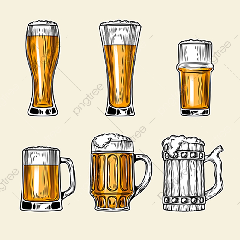 800x800 Set Of Vector Icons Full Glass Beer, Beer, Glass, Isolated Png