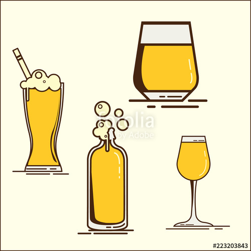 500x500 Simple Set Of Beer Glass Icons Of Oktoberfest Oktoberfest