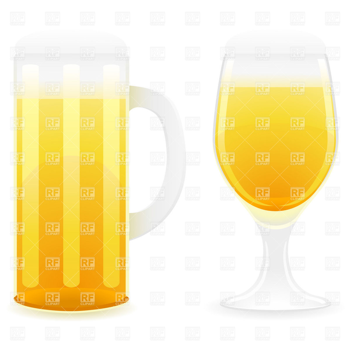 1200x1200 Beer Glass And Footed Tumbler With Froth Vector Image Of Food