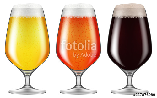 500x313 Elegant Craft Beer Glasses Vector Illustration Stock Image