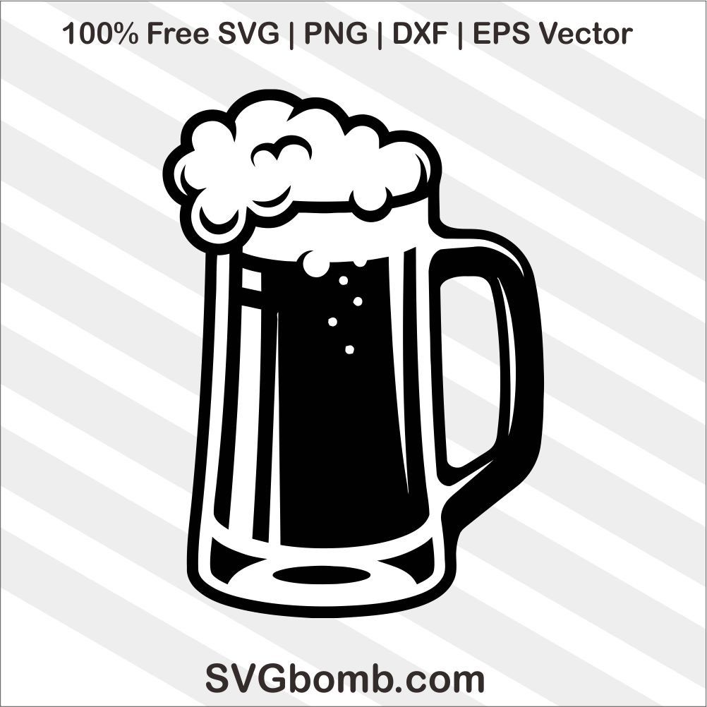 1002x1002 Beer Glass Silhouette Dxf Vector Free Free